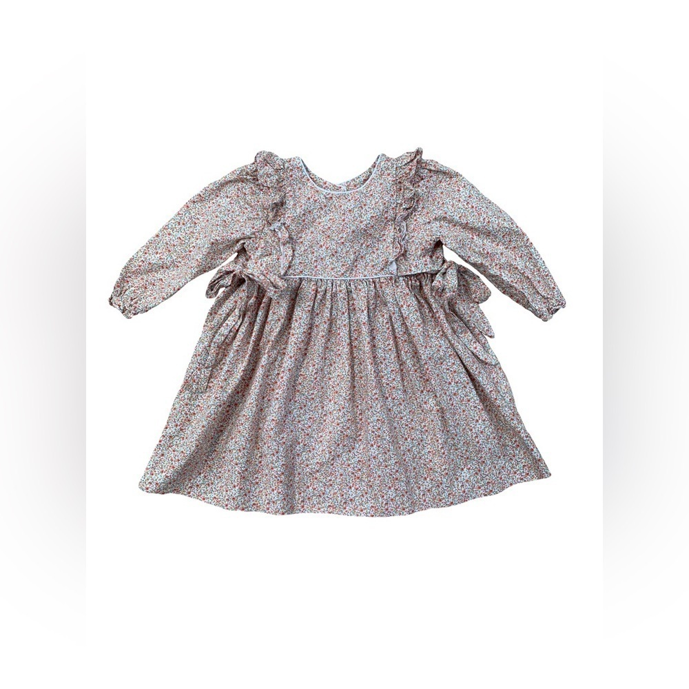 Petit Bebe Size 3 Tiny Floral Print Ruffle Tie Dress